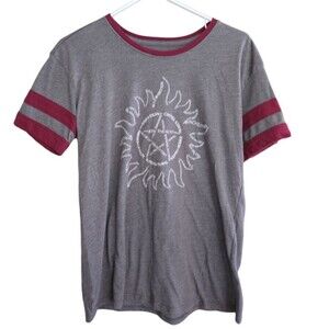Supernatural Words Anti-Possession Symbol Girls Ringer T-Shirt - M